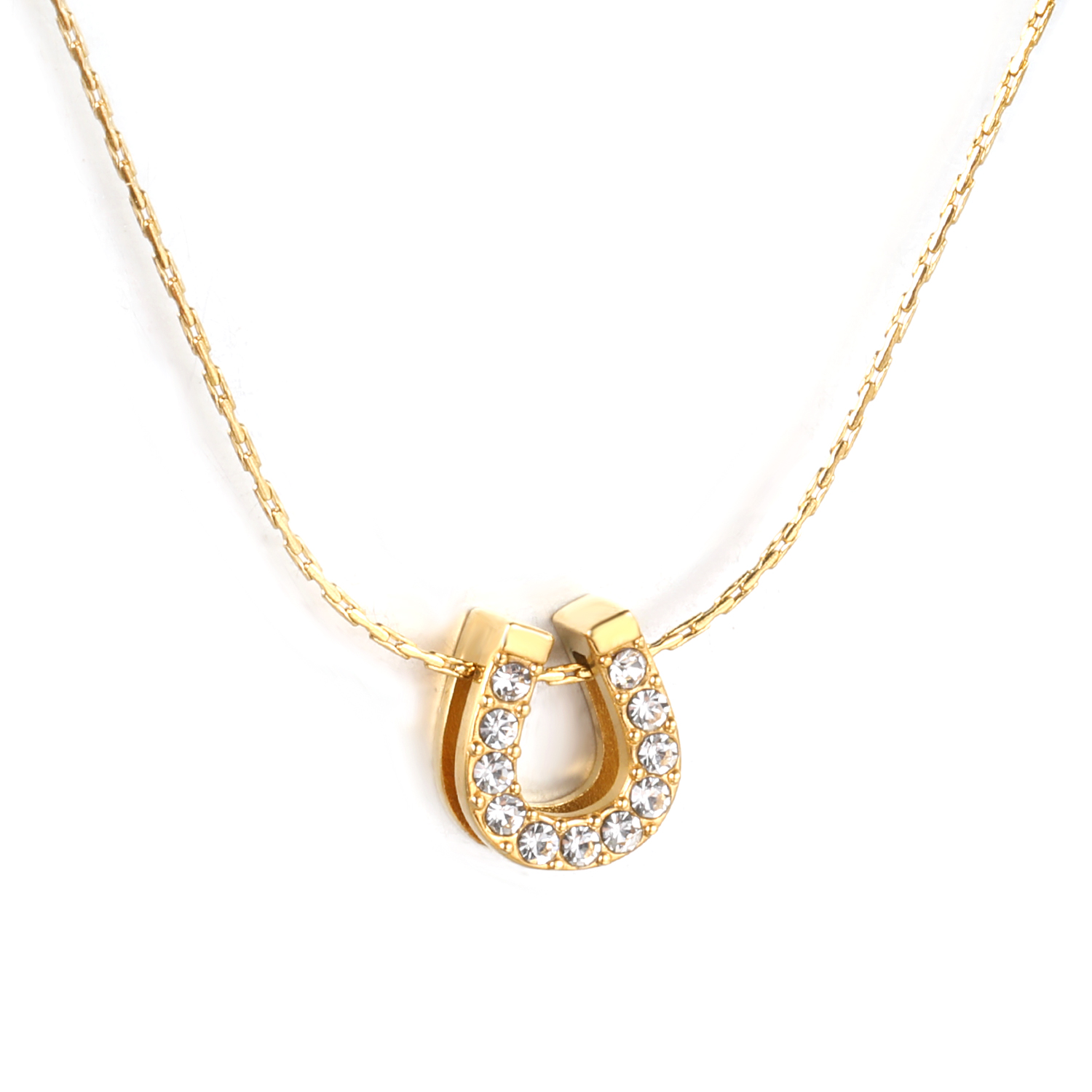18K Gold PVD Horseshoe Necklace