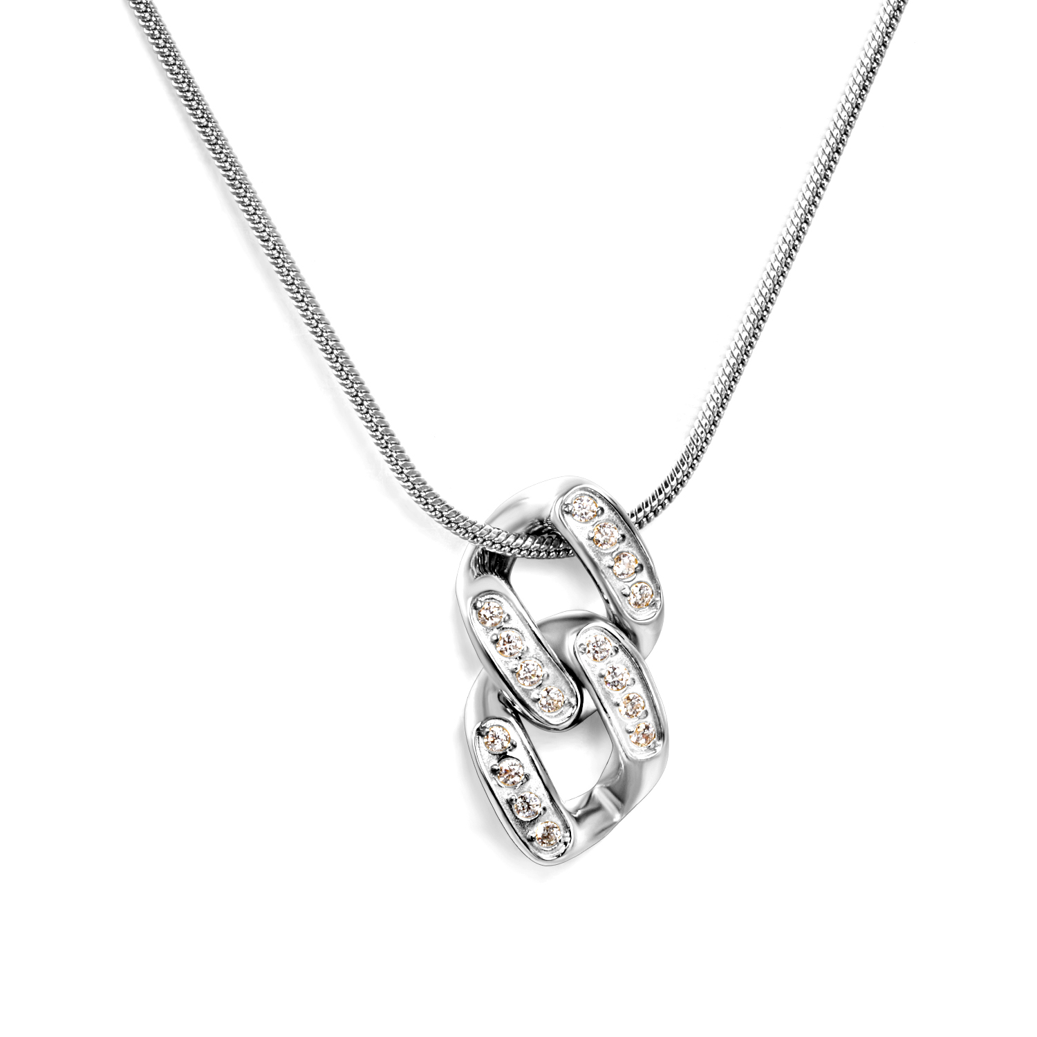 Stainless Steel Clasp Pendant Necklace