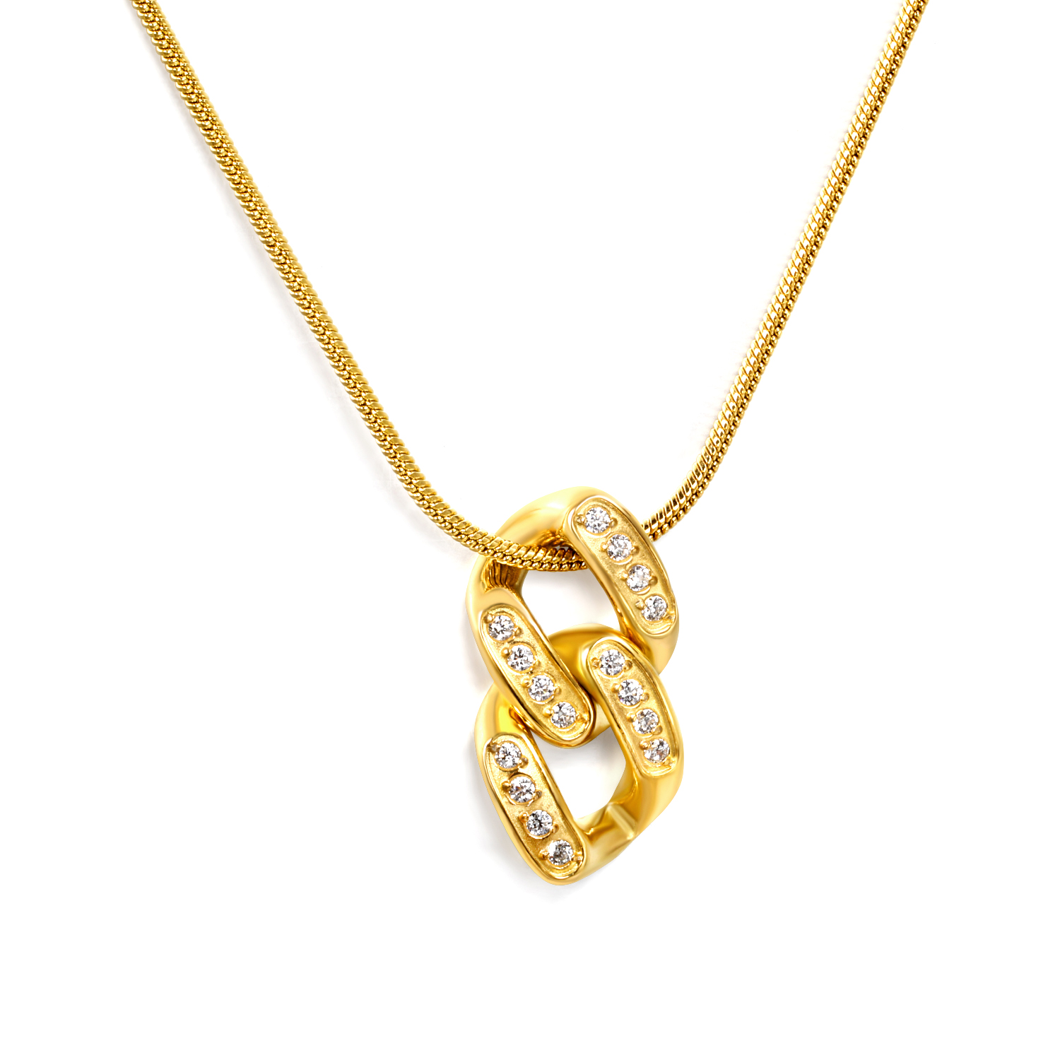 18K Gold PVD Clasp Pendant Necklace