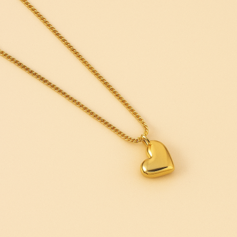 18K Gold PVD Heart Drop Necklace