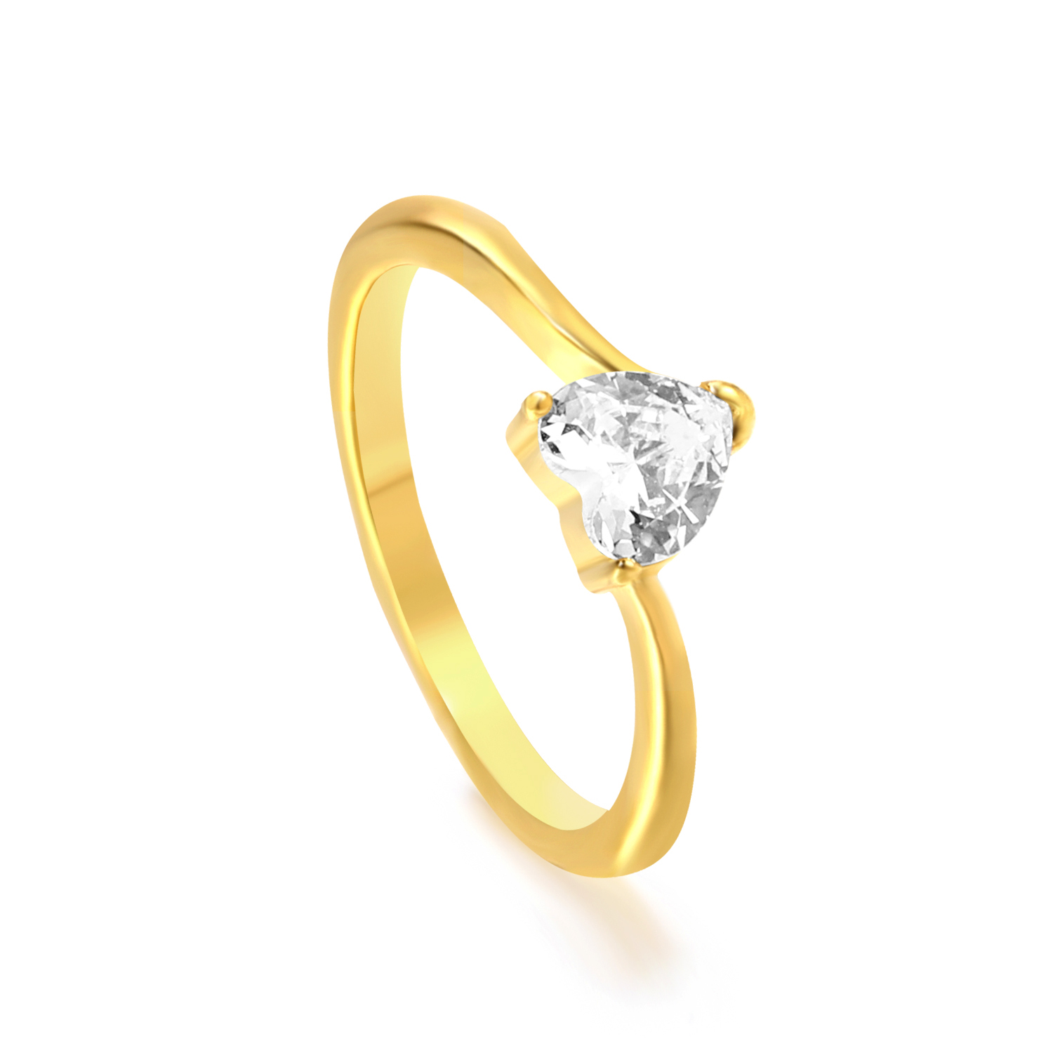 Heart Solitaire Ring – 18K Gold PVD Stainless Steel