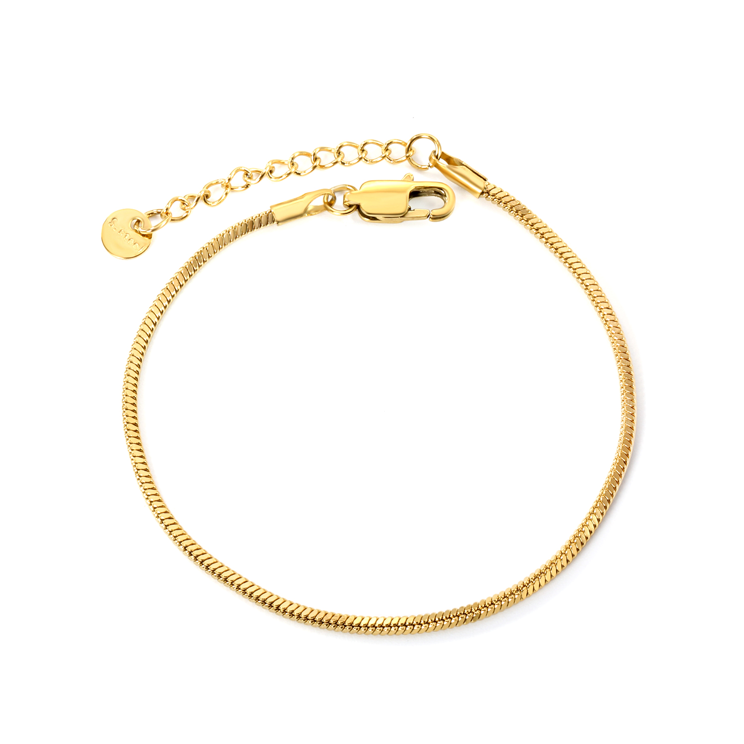Waterproof 18K Gold PVD Plated Stainless Steel Herringbone Bracelet