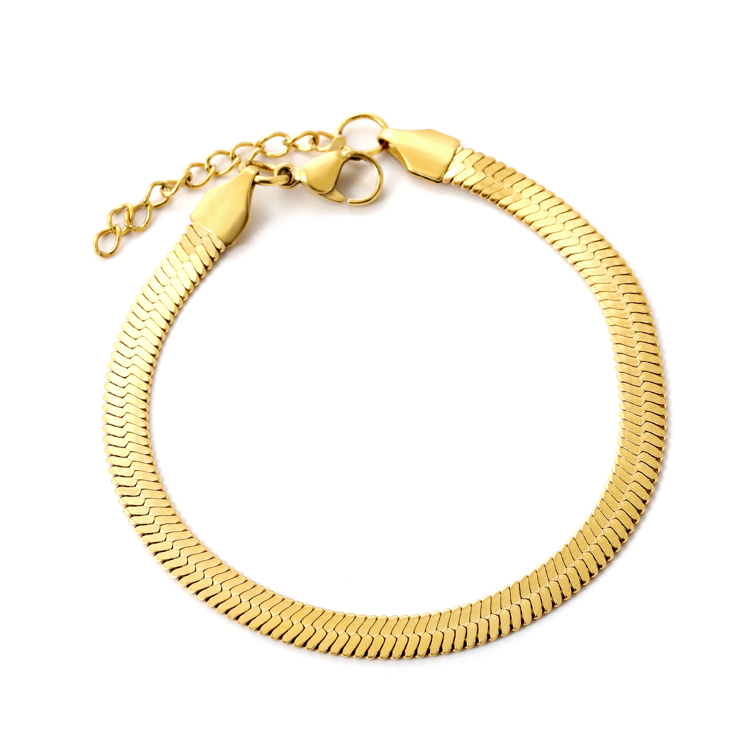 5mm Gold Herringbone Bracelet | Tarnish-Free Chain Jewellery